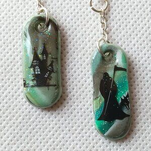 Haunted House & Grim Reaper Handmade Creepy Earrings